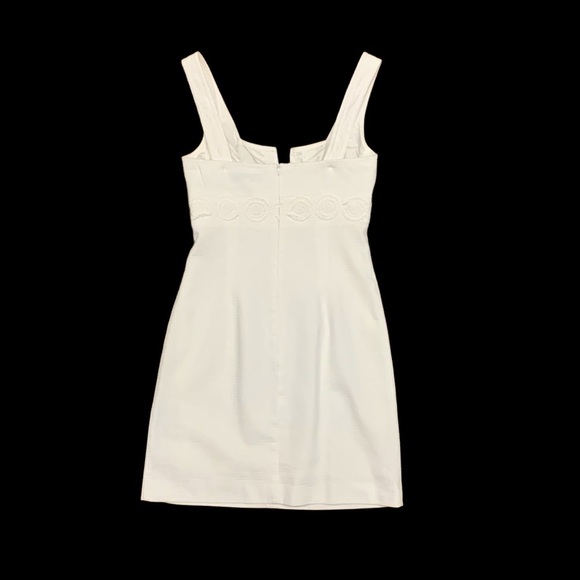 Trina Turk White Sleeveless Wide Strap Fitted Dress, textured, white, size 2 - Picture 2 of 7